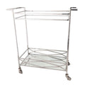 Royal Family Carrello Portavivande Moderno in Acciaio e Specchio 69x30xH78 cm.