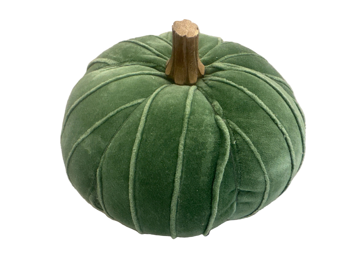 Blanc MariClò Zucca Decorativa in Velluto Verde H. 14 cm. D. 24 cm.
