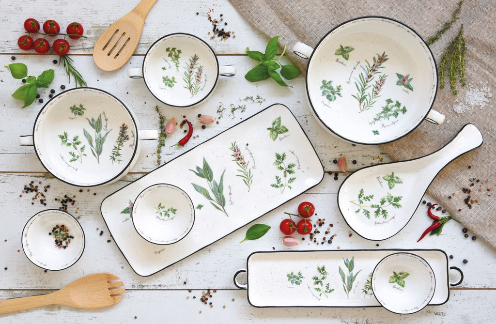Set Aperitivi da Portata in Porcellana Herbarium Collection 37x10 cm.