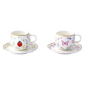 Set 2 Tazzine con Piattino in Porcellana Fancy Garden Collection 120 ml.