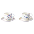 Set 2 Tazzine con Piattino in Porcellana Fancy Garden Collection 120 ml.
