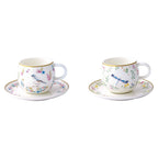 Set 2 Tazzine con Piattino in Porcellana Fancy Garden Collection 120 ml.