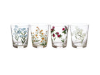 Livellara Milano Set 4 Tumbler Flora Collection in Vetro Dipinto a Mano H10,5 Ø9 cm. 380ml