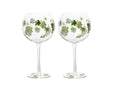 Livellara Milano Set 2 Calice Uva Frutta Fresca Collection in Vetro Dipinto a Mano H20 Ø10 cm. 600ml
