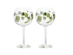 Livellara Milano Set 2 Calice Uva Frutta Fresca Collection in Vetro Dipinto a Mano H20 Ø10 cm. 600ml