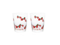 Livellara Milano Set 2 Bicchiere Fragola Frutta Fresca Collection in Vetro Dipinto a Mano H10 Ø8 cm. 380ml