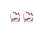 Livellara Milano Set 2 Bicchiere Fragola Frutta Fresca Collection in Vetro Dipinto a Mano H10 Ø8 cm. 380ml