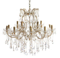 Blanc MariClò Lampadario Luce di Taglio Collection in Metallo Vetro Cristallo 15 Luci E14 90x90x80 cm.