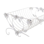 Blanc MariClò Scolapiatti in Ferro Battuto Bianco con Decorazioni Floreali 32x23xH38 cm.