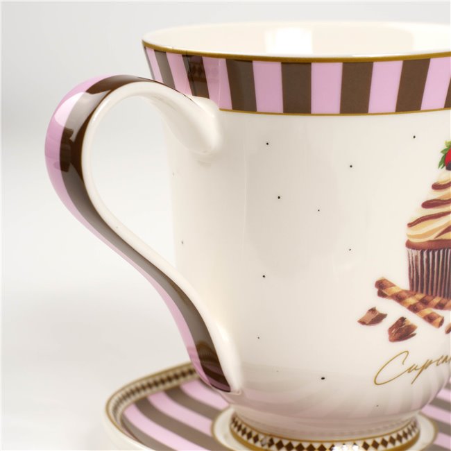 Easy Life Mug con Piattino Sweet Moments Porcellana Fine 350 ml.