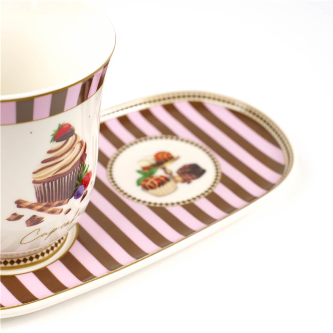 Easy Life Mug con Piattino Sweet Moments Porcellana Fine 350 ml.