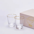 EDG Enzo De Gasperi Set 6 Bicchieri Goldrim in Vetro H10 Ø9 cm. — 350 ml