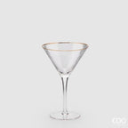 EDG Enzo De Gasperi Set 6 Calici Cocktail Goldrim in Vetro H19 Ø12 cm. — 300 ml