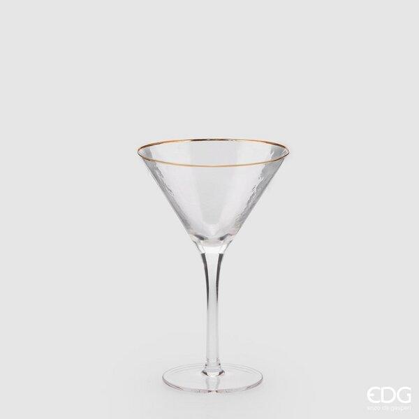 EDG Enzo De Gasperi Set 6 Calici Cocktail Goldrim in Vetro H19 Ø12 cm. — 300 ml