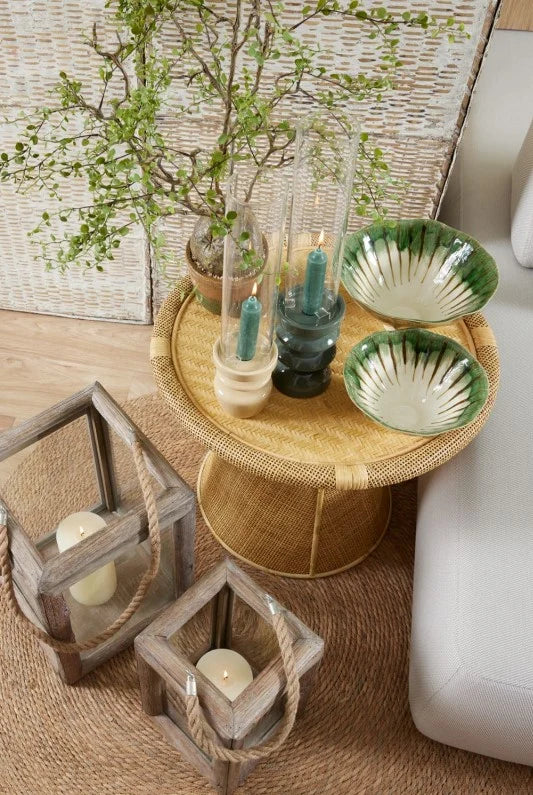 EDG Enzo De Gasperi Vaso Chakra Artigiano Ciotola in Ceramica Bianco Verde H 13 cm. D 26 cm.