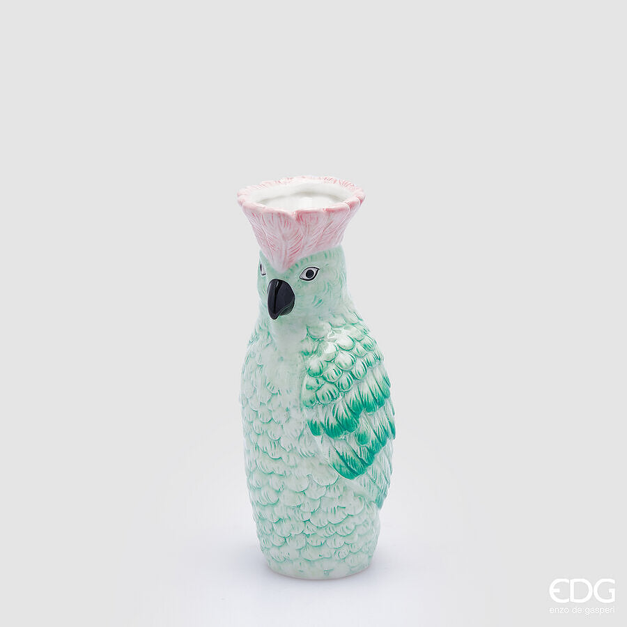 Vaso Pappagallo EDG in Ceramica 24x11 cm.