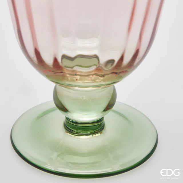 Vaso EDG Righe Coppa con Piede 15x10 cm.