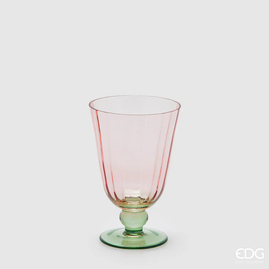 Vaso EDG Righe Coppa con Piede 15x10 cm.