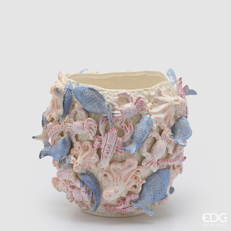 Vaso Chakra Mare EDG in Ceramica Handmade 33x38x37,5 cm.