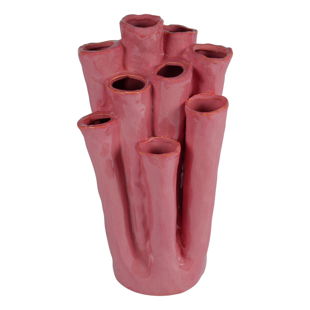 Vaso Fioriera Ceramica Rosa 18x17x33 cm.