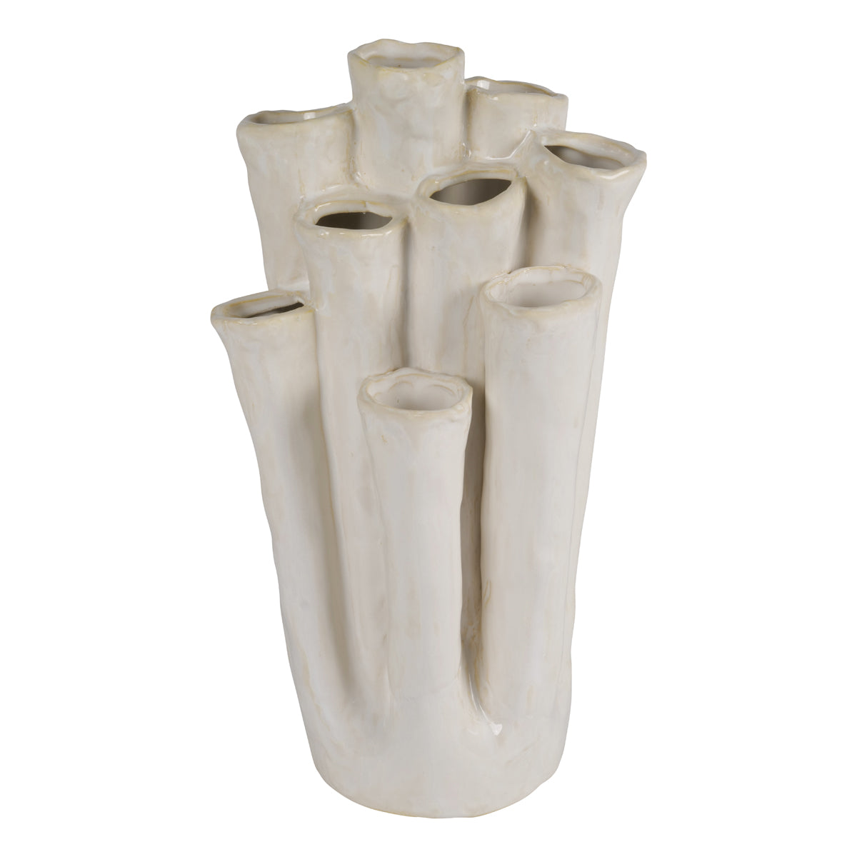 Vaso Fioriera Ceramica Avorio 18x17x33 cm.