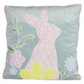 Cuscino in Velluto con Coniglio in Pizzo Easter Collection 45x45 cm.