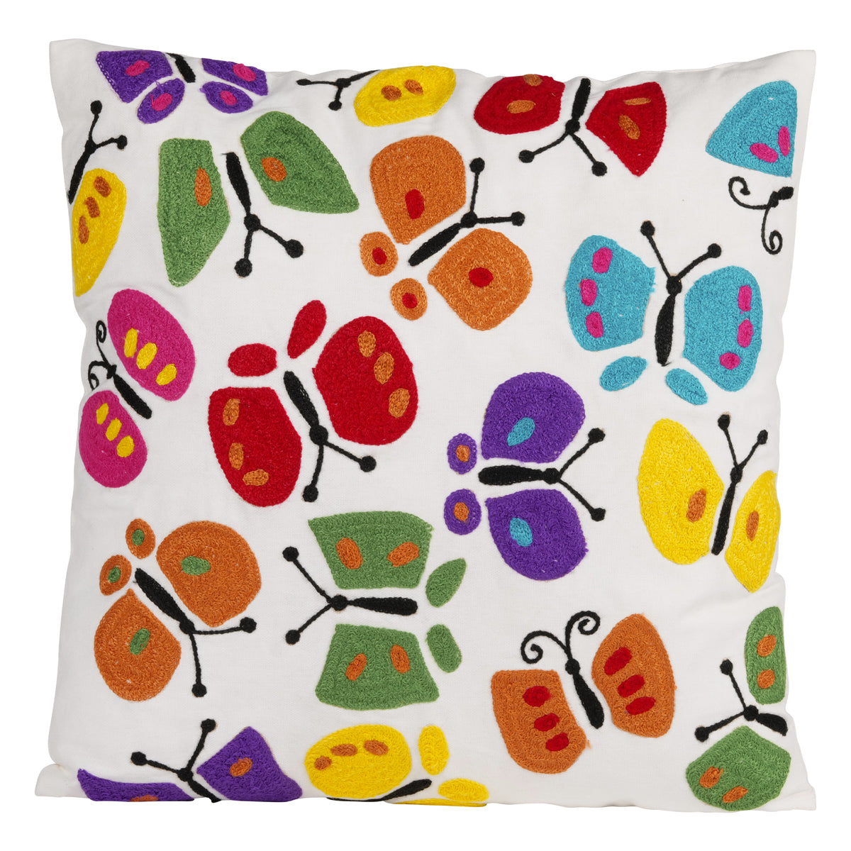 Cuscino con Farfalle Ricamate 45x45 cm.