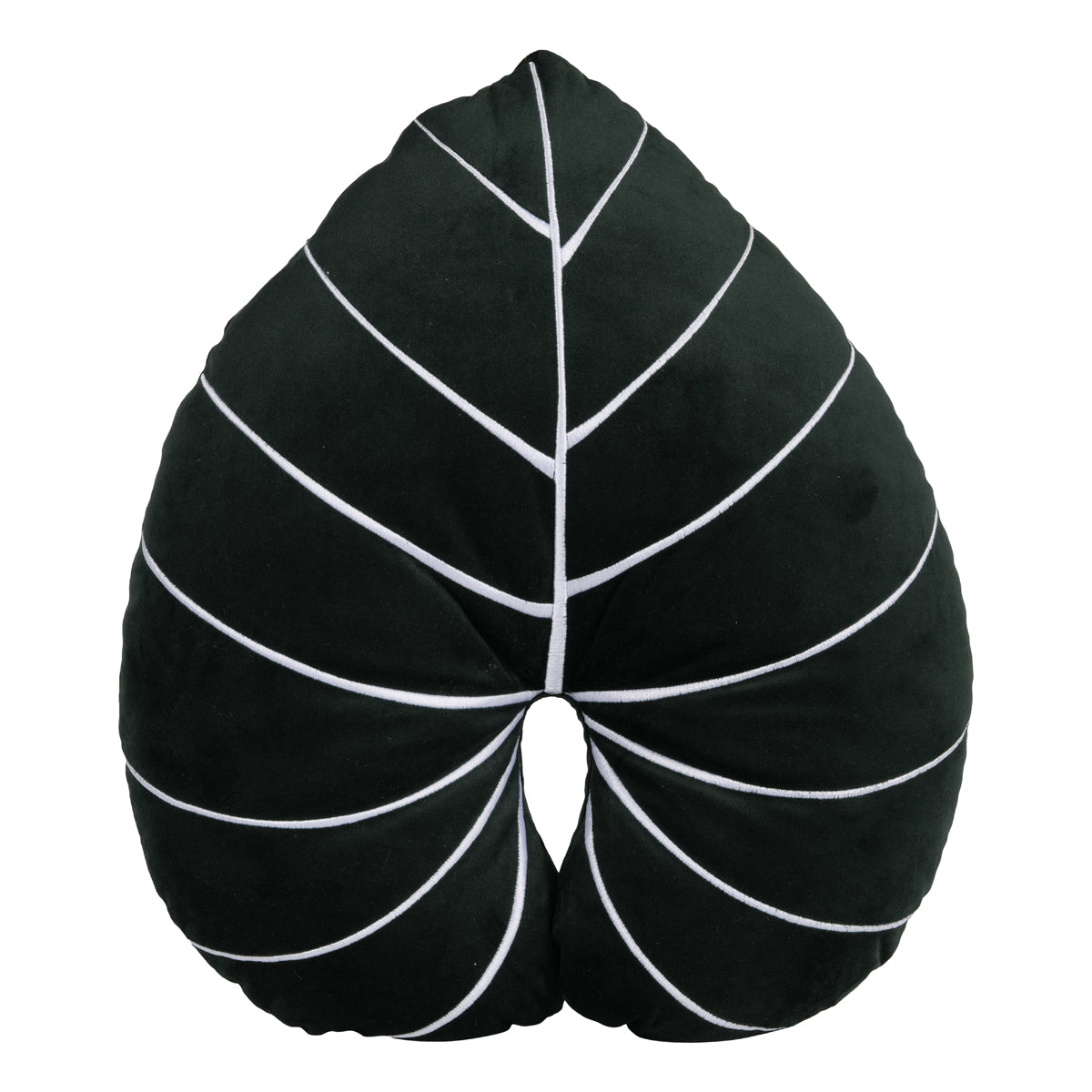 Cuscino Sagomato Foglia in Velluto Verde 30x50 cm.