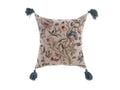 Cuscino Ricamato con Nappe Mocha Mousse Collection 40x40 cm.