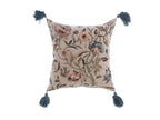 Cuscino Ricamato con Nappe Mocha Mousse Collection 40x40 cm.