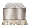 Blanc MariClò Runner Toile de Jouy in Cotone Beige con Volant 45x160 cm.