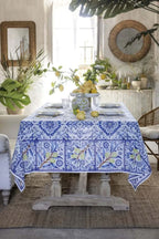 Blanc MariClò Copritutto Ortigia Collection in Cotone Blu e Bianco 250x260 cm.