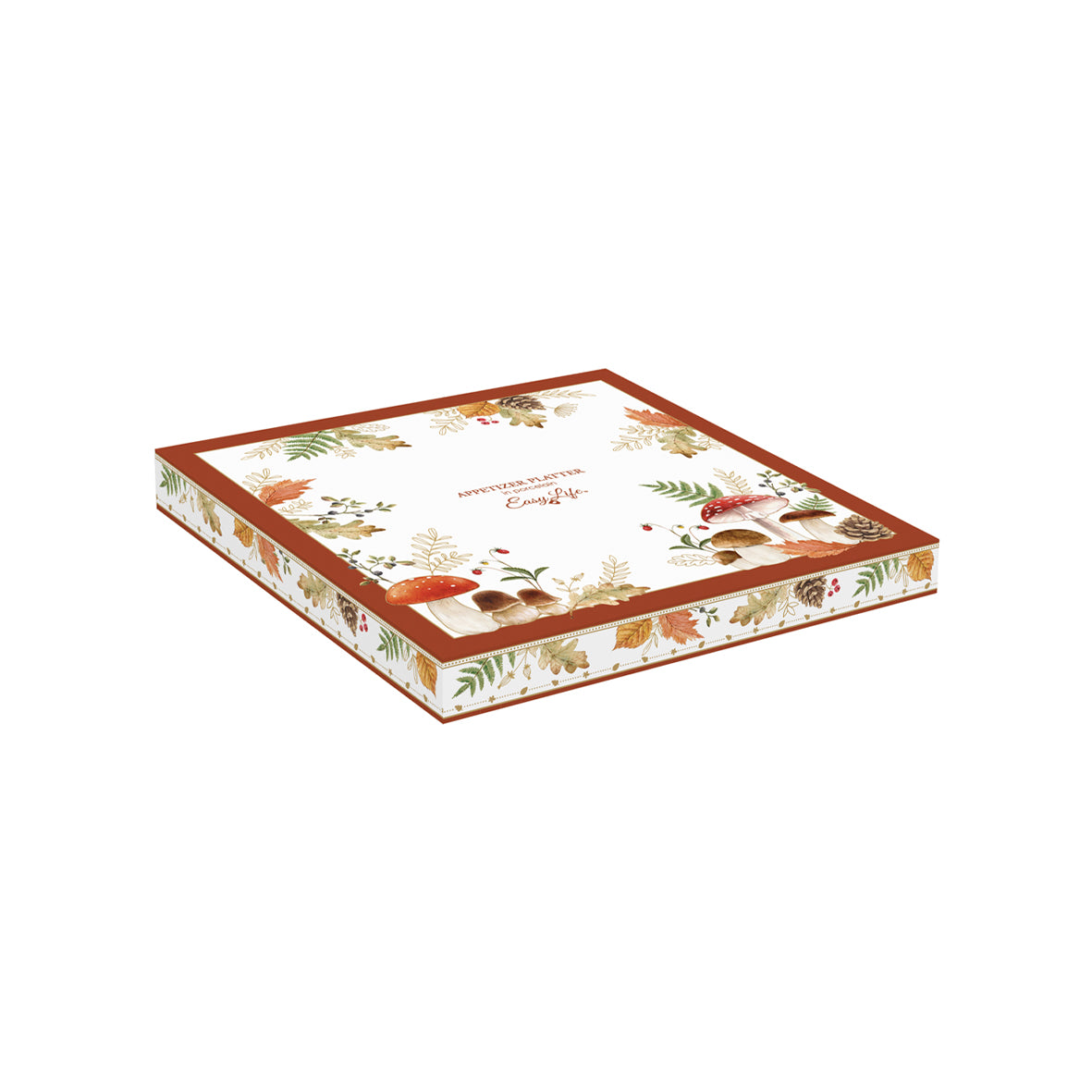 Easy Life Vassoio Antipastiera Autumn Breeze in Porcellana 25x25 cm. H. 2,5 cm.