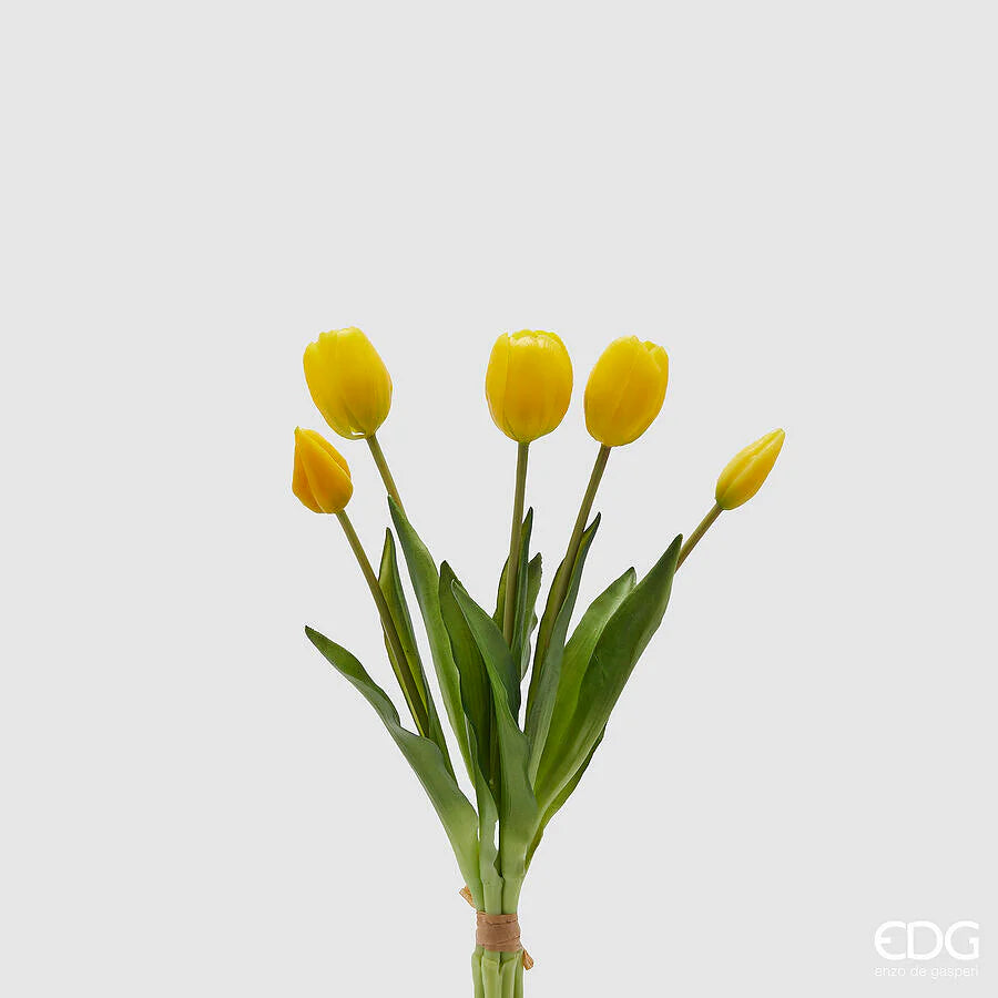 Tulipani EDG Mazzo da 5 con Foglie 40 cm.