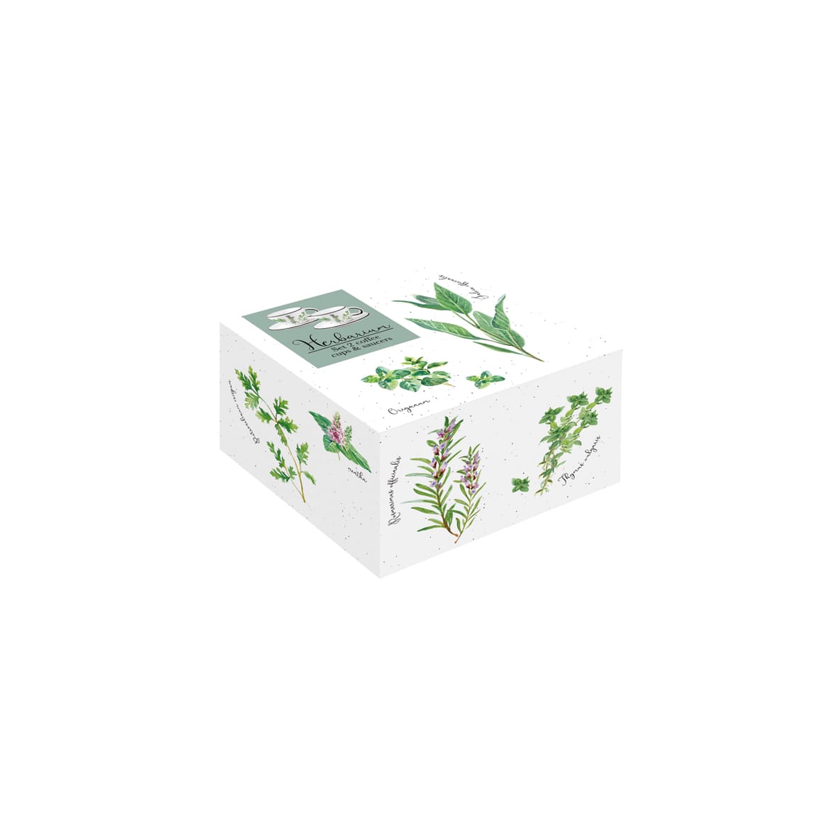 Set 2 Tazzine con Piattino Herbarium Collection 120 ml.