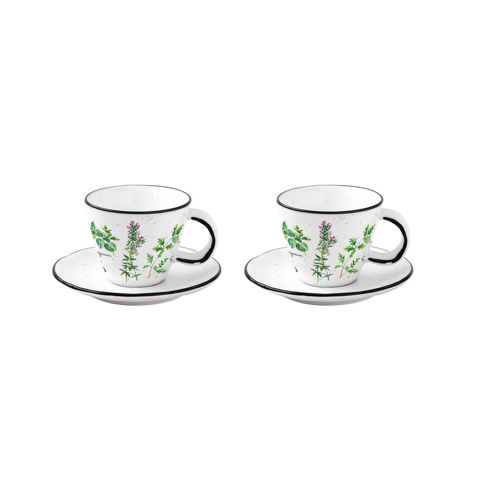 Set 2 Tazzine con Piattino Herbarium Collection 120 ml.