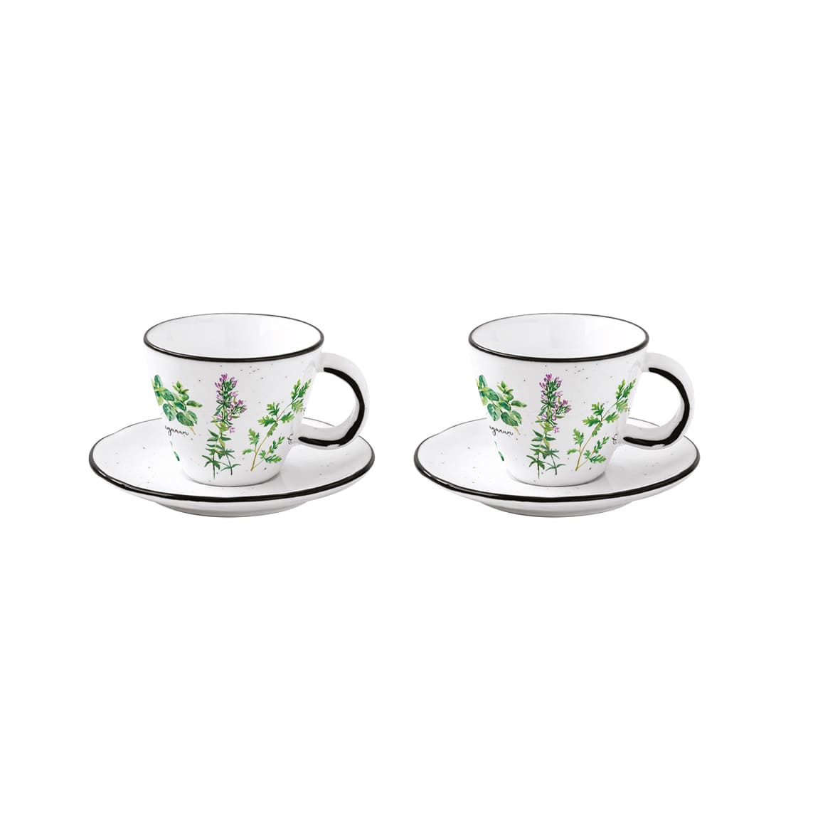 Set 2 Tazzine con Piattino Herbarium Collection 120 ml.