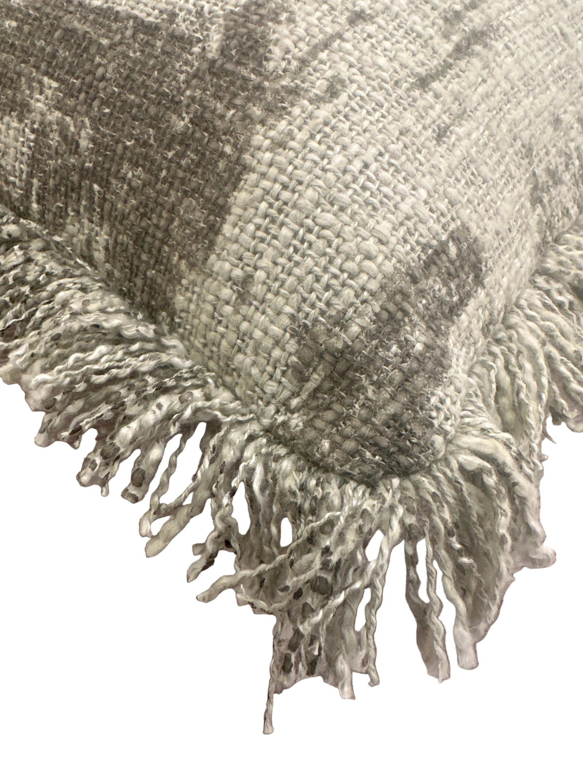 Blanc MariClò Cuscino Quadrato con Frange in Cotone Verde Salvia 45x45 cm.