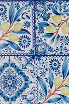 Blanc MariClò Copritutto Ortigia Collection in Cotone Blu e Bianco 250x260 cm.