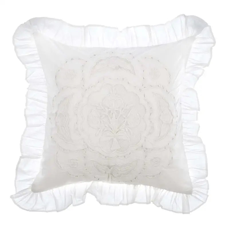 Blanc MariClò Cuscino Arredo Dentelle Collection in Cotone Bianco 45x45 cm.