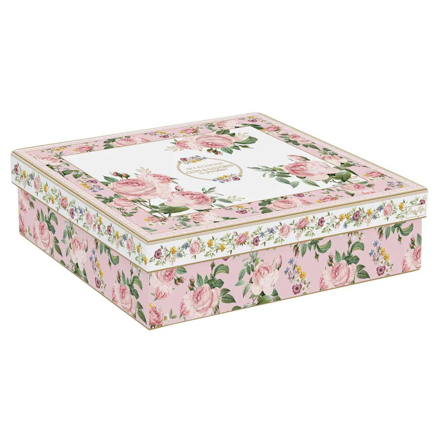 Set 6 Tazzine con Piattino in Porcellana Chant Des Roses Collection 100 ml.