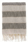 Blanc MariClò Copritutto a Righe con Frange in Cotone Melange Verde 130x170 cm.