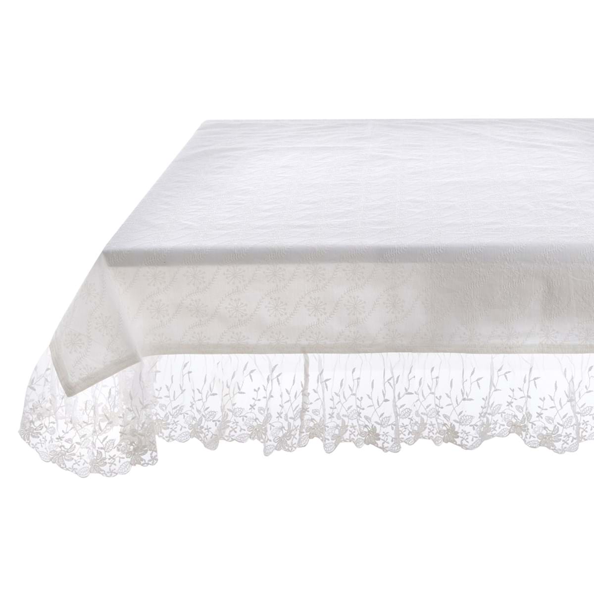 Blanc MariClò Tovaglia con Gale in Merletto Dentelle Collection in Cotone 140x140 cm.