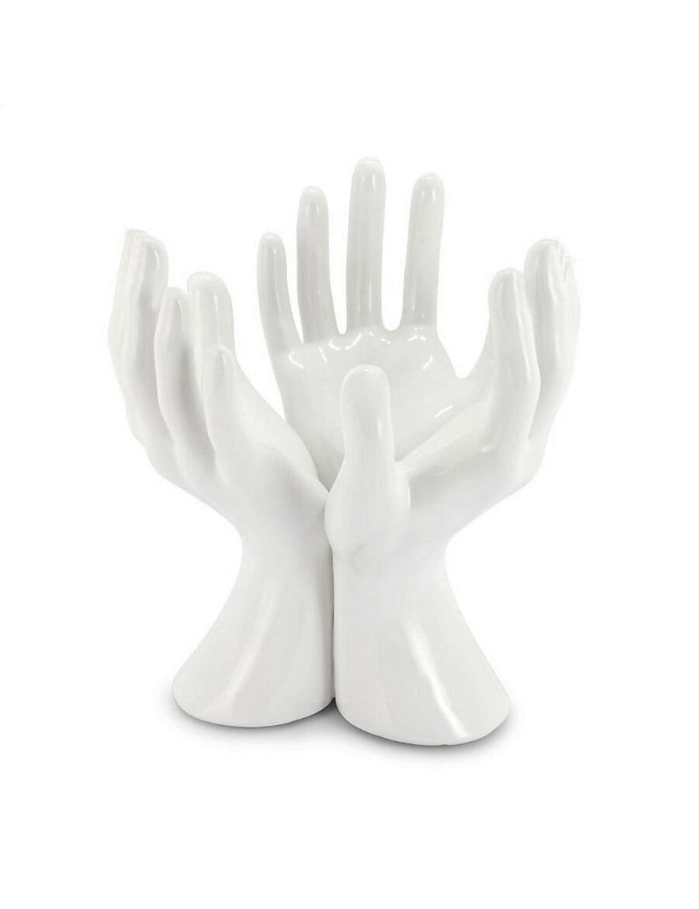 Abhika Portacandela Scultoreo Handstand Ceramica Bianca Opaca H. 25 cm.
