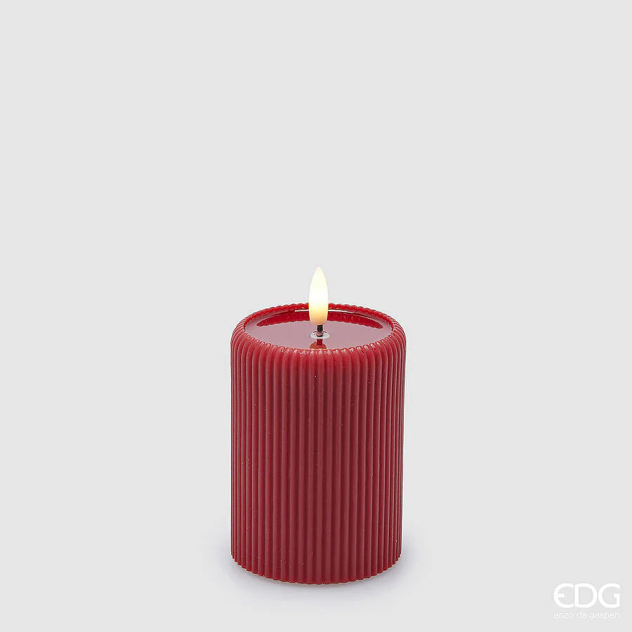 EDG Candela LED Lounge Moccolo con Telecomando Rosso 10x7,5 cm.