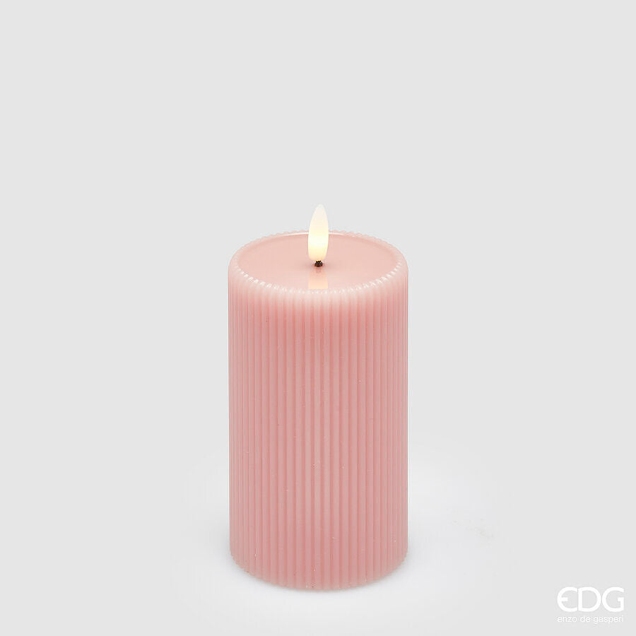 Candela Led Lounge EDG Moccolo con Telecomando 13x7,5 cm. IP20 Rosa Chiaro