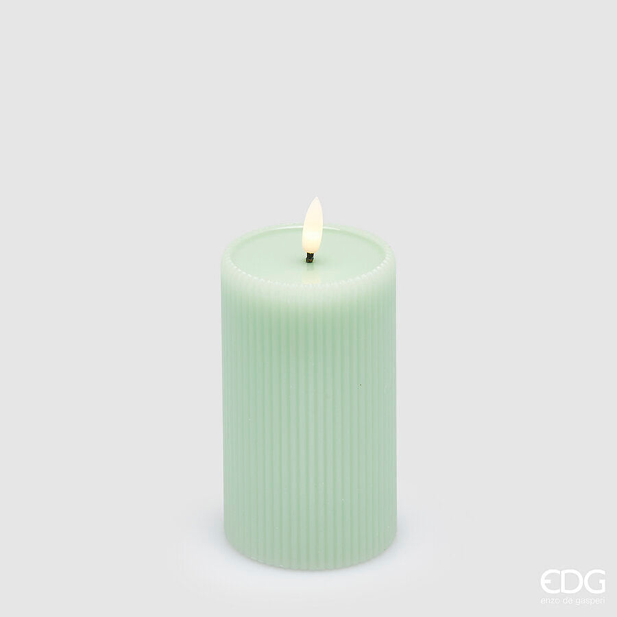 Candela Led Lounge EDG Moccolo con Telecomando 13x7,5 cm. IP20 Verde Acqua