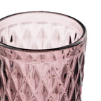 Ixia Set 6 Bicchiere Rosa Mauve in Cristallo a Rombi H12,5 Ø8 cm. 345ml