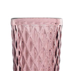 Ixia Set 6 Bicchiere Rosa Mauve in Cristallo a Rombi H12,5 Ø8 cm. 345ml