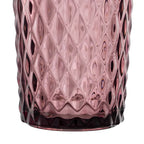 Ixia Set 6 Bicchiere Rosa Mauve in Cristallo a Rombi H12,5 Ø8 cm. 345ml